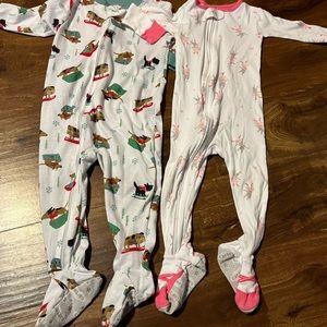 2 light weight carter Footie pjs 18 months
